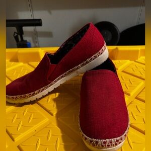 Toms Red Canvas Slip-On Shoes